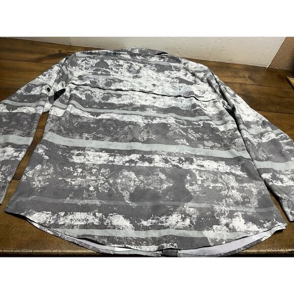 PELAGIC Eclipse Pro Series Guide Shirt 2XL Gray Camo Button Up Long Sleeve - Picture 15 of 16